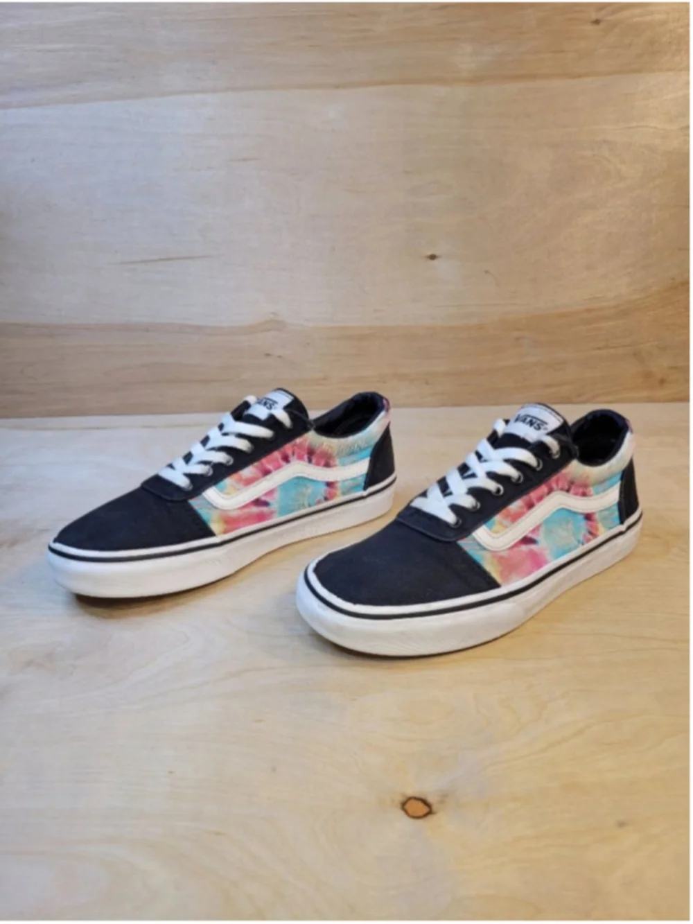 Vans Junior Old Skool Spiral Tie-dye Canvas Kids Size 4 Youth Sneakers